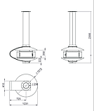 Центральний камін Traforart Fancy_Art Central підвісний із закритим вогнищем, фото 2