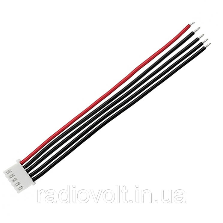 JST-XH 4S, 5pin, 22AWG, 20 см, балансувальний силіконовий кабель