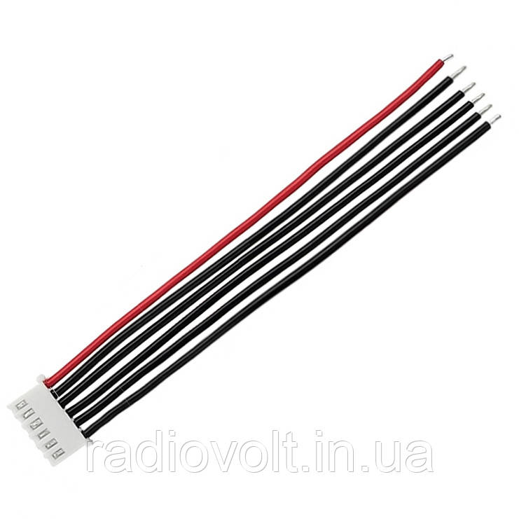 JST-XH 5S, 6pin, 22AWG, 20 см, балансувальний силіконовий кабель