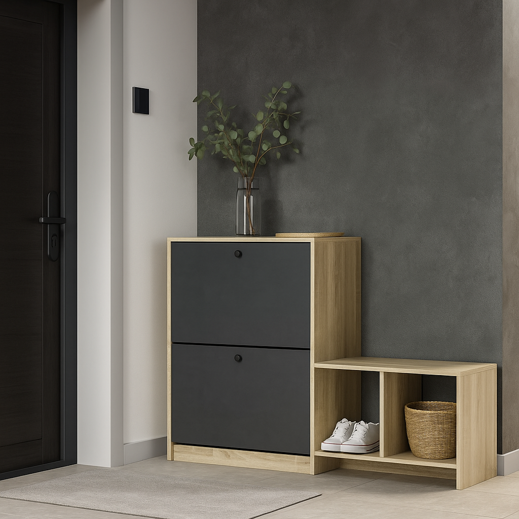 Сучасна вузька тумба для взуття з сидінням у передпокій коридор Компо-5 Мебель Сервіс