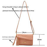 Сумка клатч жіноча шкіряна з пензликом і косою блискавкою (чорна), фото 4