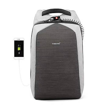 Рюкзак Tigernu для ноутбука 15,6" з роз'ємом T-B3361 Grey