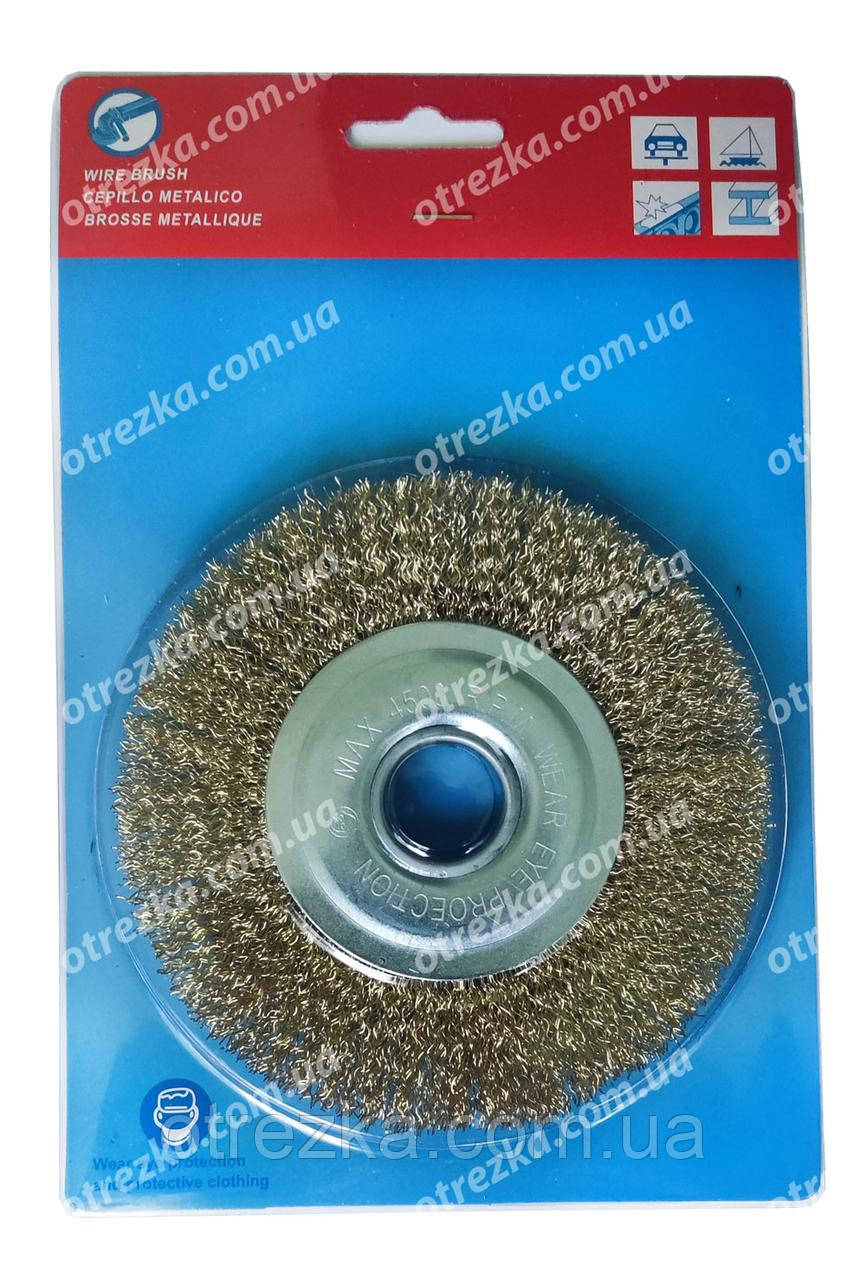Щітка дискова крацовка з рифленого дроту 125х22 мм. ширина 15 мм.