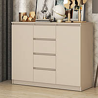 Сучасний комбінований комод бежевий 120 см без ручок з дверцятами та шухлядами у вітальню зал Нео Мебель Стар