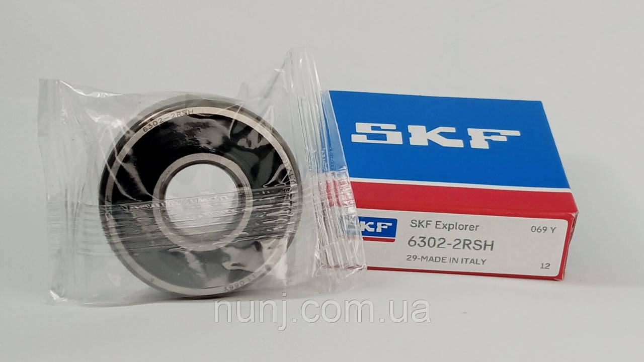 Підшипник 6302-2RS SKF (180302) розміри: 15*42*13 кульковий радіальний закритий, фото 1