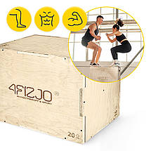 Пліометричний бокс 4FIZJO 3 в 1 60 x 50 x 40 см дерев'яний 4FJ0404 Poland, фото 2