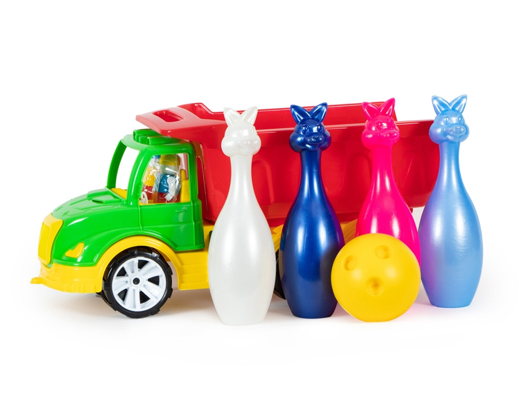Машинка "Самоскід Mati з кеглями" 009/16 BAMSIC, фото 1