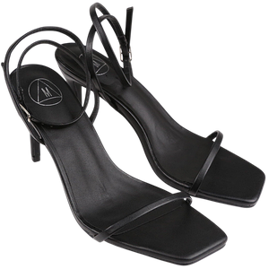 Елегантні та витончені чорні жіночі босоніжки зі штучної шкіри на невисокій шпильці Missguided 8/41 (27 см)