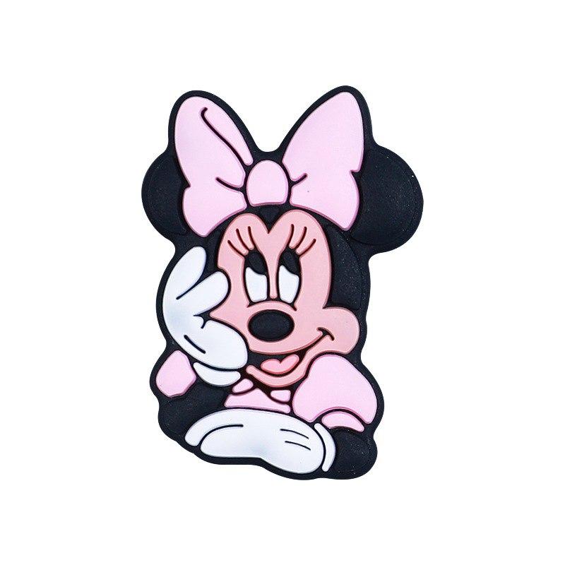 Мінні Маус голова/руки (троянда кварц) намистини з харчового силікону, фото 1