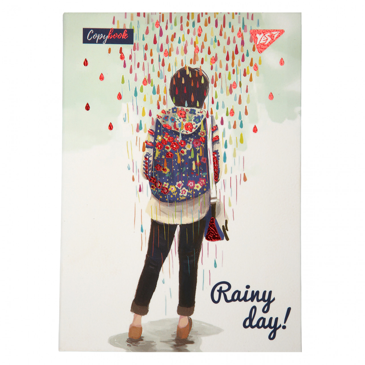 Блокнот A6 64арк. кліт. Rainy day інтегр. №152085/Yes/(20)(40), фото 1