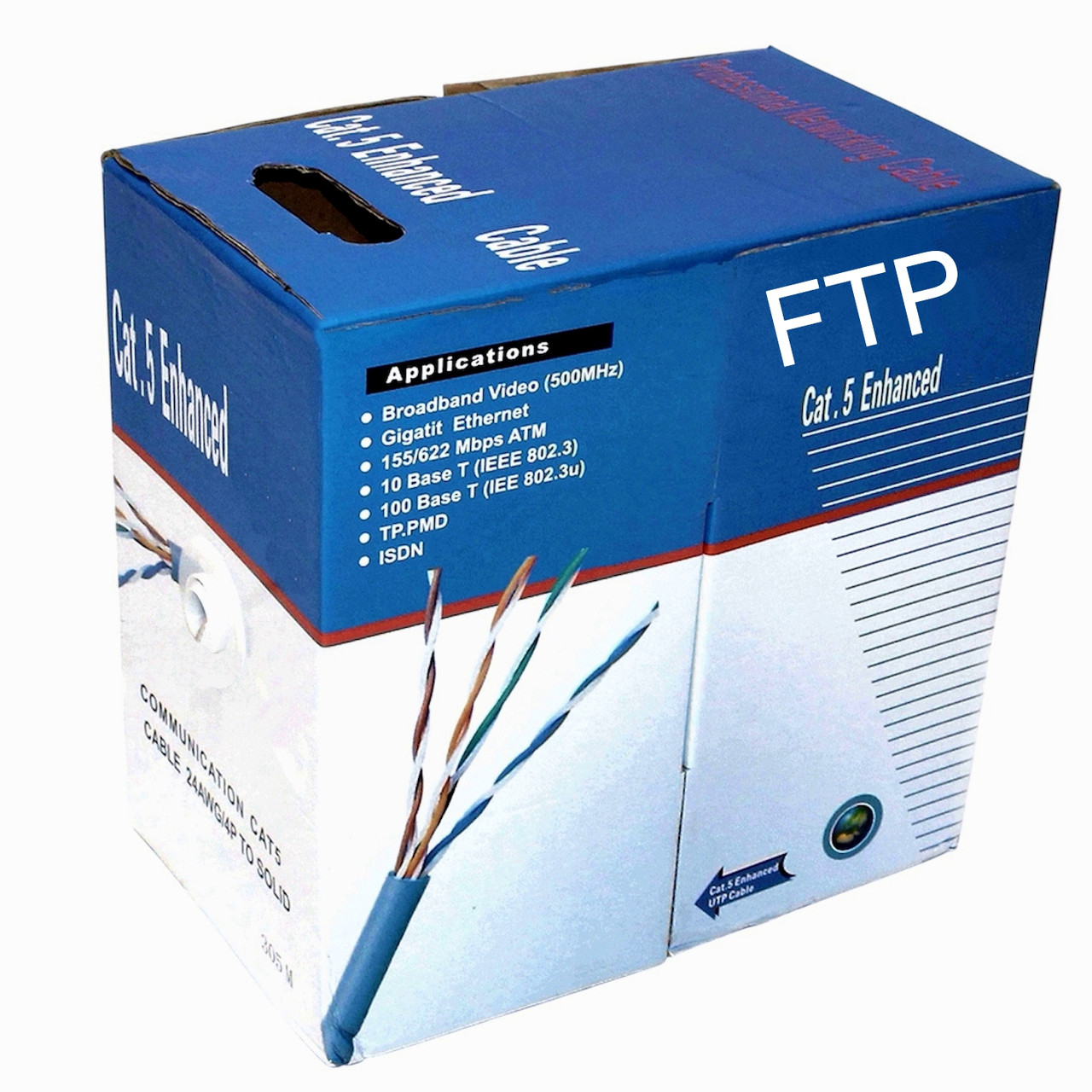 Вуличний мережевий кабель екранована вита пара для зовнішніх робіт FTP Cat 5e 4x2x0.51 Бухта 305 метрів, фото 1