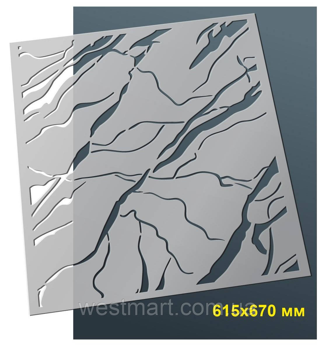 Трафарет №19 багаторазовий 67х61,5 см Мандала Мармур 1 товщина 0,7 мм, фото 1