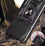 Чохол для Xiaomi Redmi Note 14 Pro 4G ЧОРНИЙ Броньований протиударний Чехол на телефон із підставкою і шторкою, фото 3