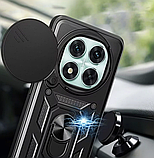 Чохол для Xiaomi Redmi Note 14 Pro 4G ЧОРНИЙ Броньований протиударний Чехол на телефон із підставкою і шторкою, фото 5