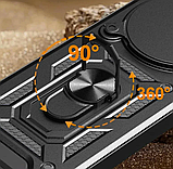 Чохол для Xiaomi Redmi Note 14 Pro 4G ЧОРНИЙ Броньований протиударний Чехол на телефон із підставкою і шторкою, фото 6