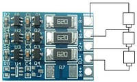 Плата балансировки аккумуляторов 3S Li-Ion 12.6V / 60 mA