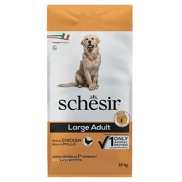 Schesir Dog Large Adult Chicken Шезір сухий монопротеїновий корм для собак великих порід 12кг, фото 1