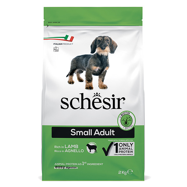 Schesir Dog Small Adult Lamb ШЕЗИР ДОРОСЛИЙ МАЛИХ ЯГНЯ сухий монопротеїновий корм для собак малих порід, фото 1