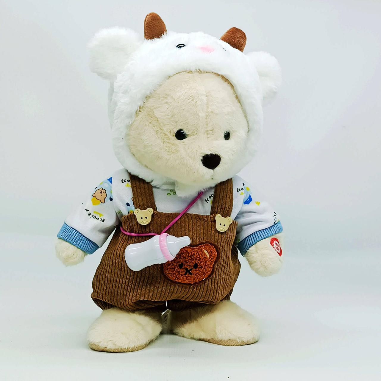 Інтерактивна м’яка іграшка Ведмедик C2203/1-beige — музика, повторює голос, плаче, ходить, 30 см, фото 1