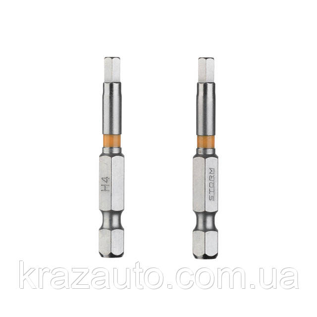 Комплект викруткових насадок Hex H4.0 1/4"*50 мм, S2, пак. 2шт., STORM INTERTOOL VT-0228, фото 1