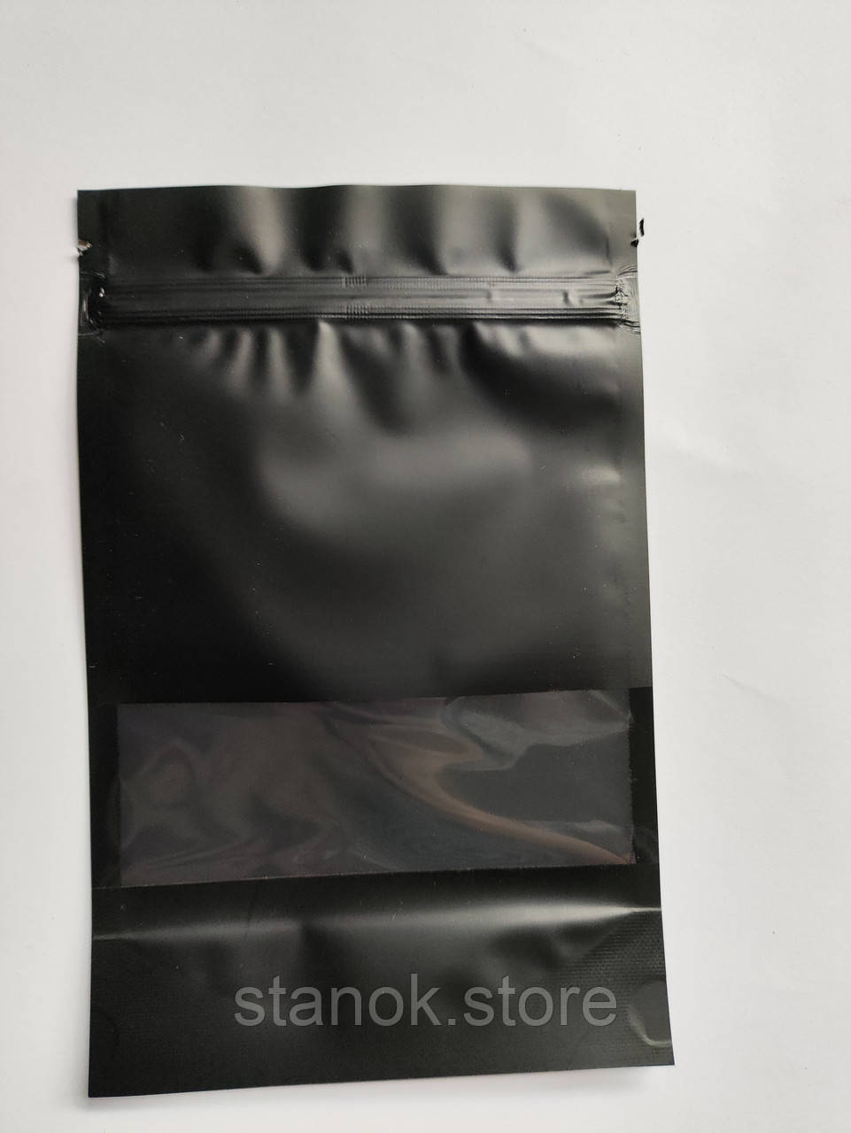 Дой-Пак 130х200 (150г) ЧОРНИЙ (без металізації) + ВІКНО zip-замок, фото 1