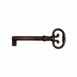 Ключ металевий для меблевого замку KM33007-27/FV  античний метал