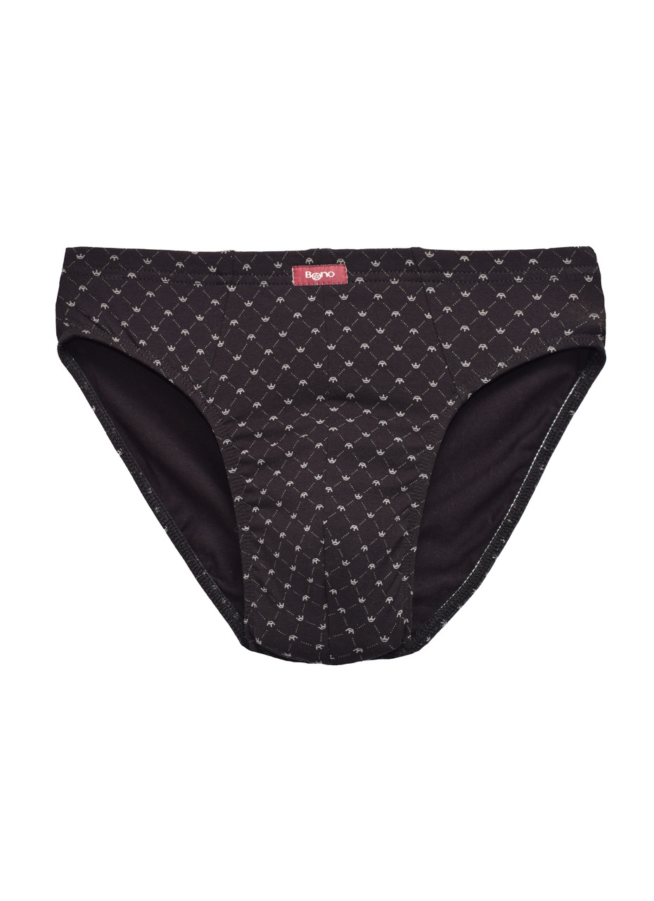Bono труси чоловічі плавки сліпи 950354 чорні принт корони, фото 1