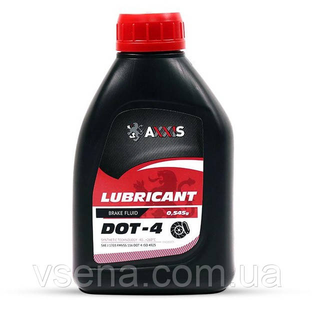 Рідина гальмівна AXXIS DOT4 (Каністра 0,5 л) 545г. (AXXIS) ax-1022