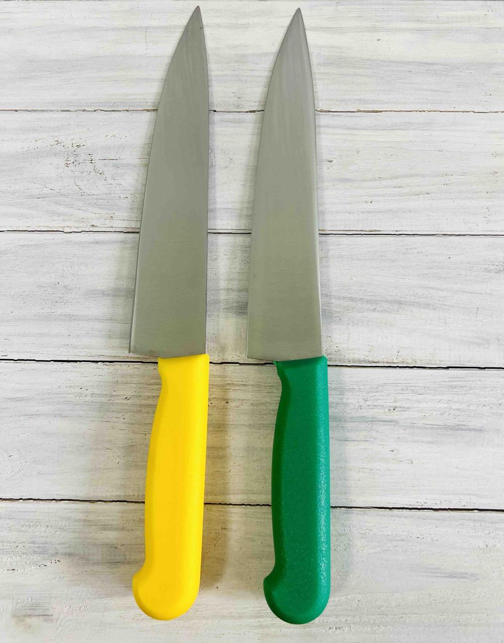 Ніж №8 з кольоровою ручкою  жовта зелена 20/31см VT6-14828-1