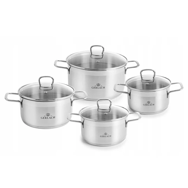 Набір каструль 8 предметів із неіржавкої сталі Gerlach Brava (5901035998179), фото 1