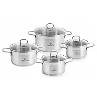 Набір каструль 8 предметів із неіржавкої сталі Gerlach Brava (5901035998179)