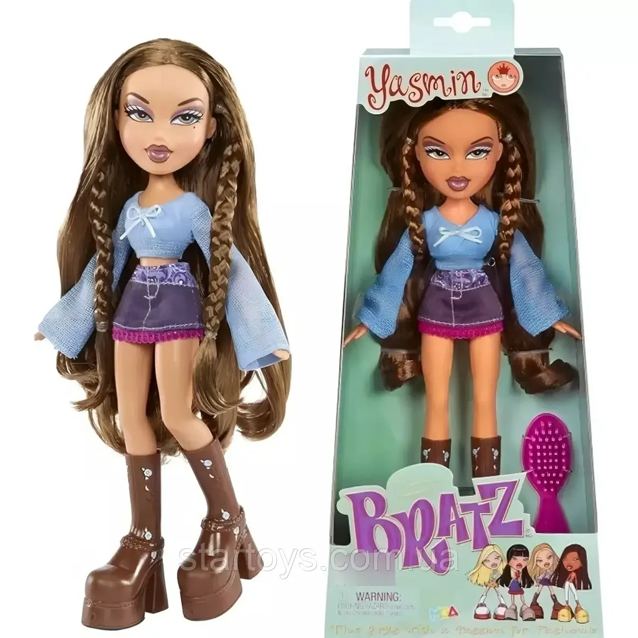 Лялька Братц Ясмін із одним набором одягу без шарнірів Bratz Core Yasmin Doll, фото 1