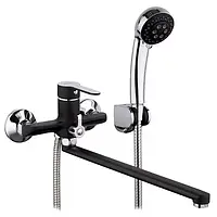 Змішувач для ванни Frap F2242 чорний/хром гусак 35см