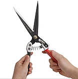 Садові довгі ножиці для обрізання кущів із пружиною, фото 7