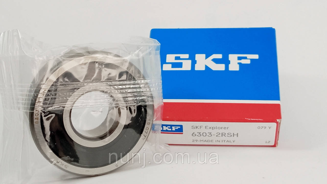 Підшипник 6303-2RS SKF (180303) розміри: 17*47*14 кульковий радіальний закритий, фото 1