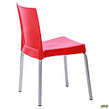 Стул Корсика из пластика cидение красное на металлическом каркасе алюм, фото 4
