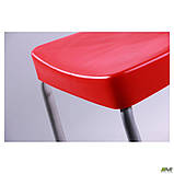 Стул Корсика из пластика cидение красное на металлическом каркасе алюм, фото 7