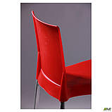 Стул Корсика из пластика cидение красное на металлическом каркасе алюм, фото 8
