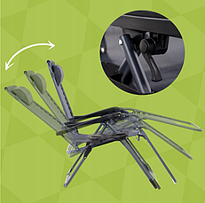 Розкладне крісло шезлонг| Коричневий | навантаження до 120 кг | з подушкою | LEOBRO LB-ZGC-F1-BRN | для вдома, на дачі, або в, фото 5