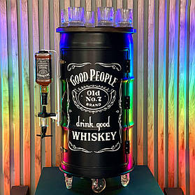 Бочка міні-бар на коліщатках з підсвічуванням, подарунок на день народження