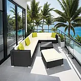 Кутовий модульний диван із ротангу Marbella, алюміній, фото 2