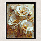 Картина за номерами Білі квіти з фарбами металік 40*50 см Орігамі LW 3302, фото 9