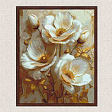 Картина за номерами Білі квіти з фарбами металік 40*50 см Орігамі LW 3302, фото 10