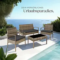 Плетений набір меблів Sparta, коричневий (натуральний) колір