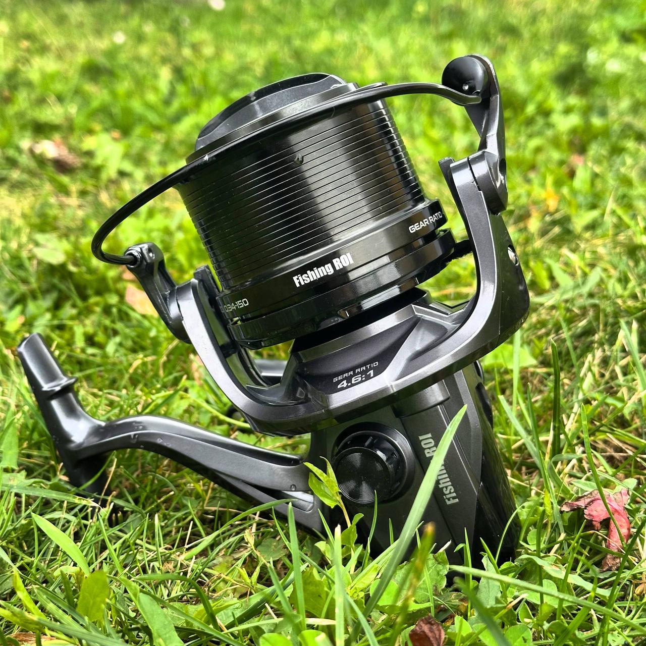 Котушка карпова Fishing ROI Mirage VX9000, алюмінієва шпуля, нескінченний гвинт, точена ручка, гумовий кноб, запасна шпуля, фото 1