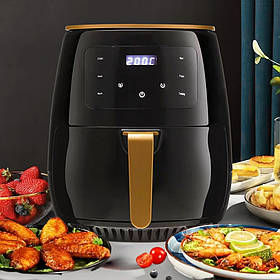 Аерофритюрниця сенсорна Hoffmans HM-6018 без масла аерогриль 6л з таймером та знімною чашею для дому 2400W