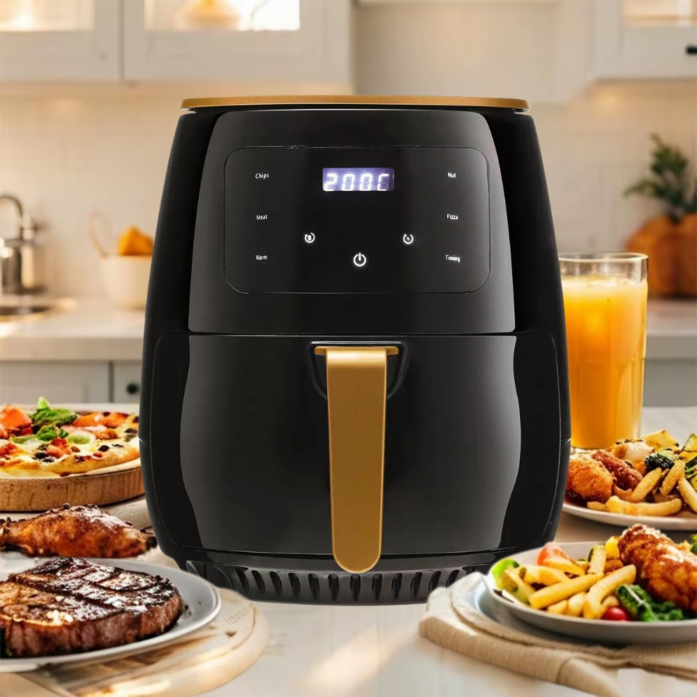 Аерофритюрниця безмасляна сенсорна Hoffmans HM-6018 мультипіч 2400W на 6л з таймером та знімною чашею, фото 1