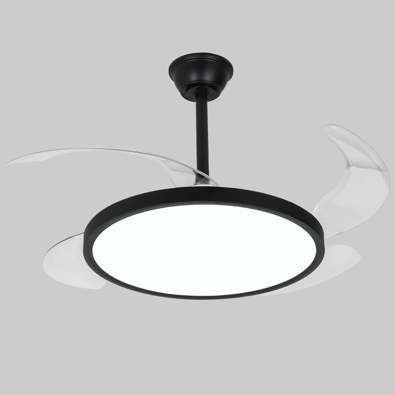 Люстра-вентилятор чорна з пультом 40W 47см (94-3043 (42) BK)