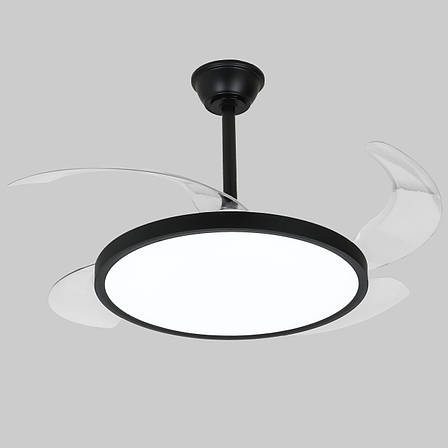 Люстра-вентилятор чорна з пультом 40W 47см (94-3043 (42) BK), фото 1