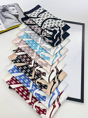 Шовкова брендова хустка Chanel Троянда 90*90 см пудровий ручна обробка краю, фото 2